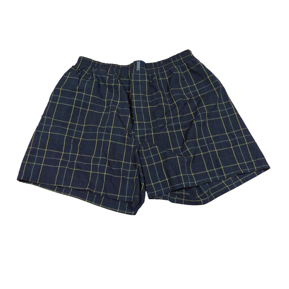 Jockey Classic Full Cut Boxer Shorts Mens Medium Blue Yellow Plaid